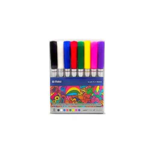 Maxi Acrylic Paint Marker Bullet Tip 8Pc
