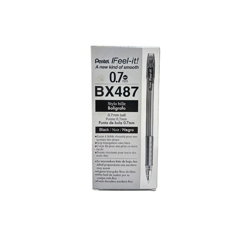 [BX487-Black] Pentel Ballpoint pen Feel-It 0.7 mm Black, 12 pc of pack