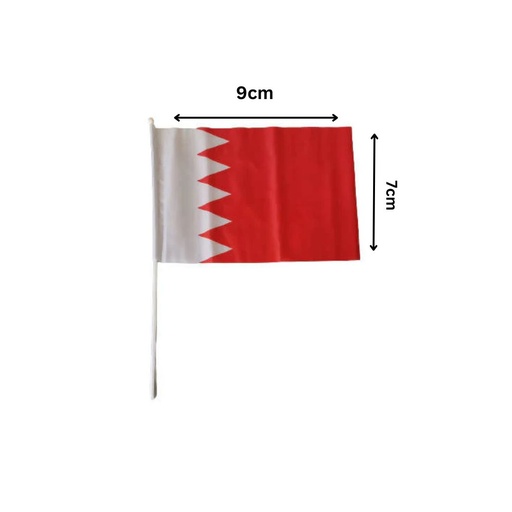 Bahrain Flag With Stick - Size 9X7cm  1Pc