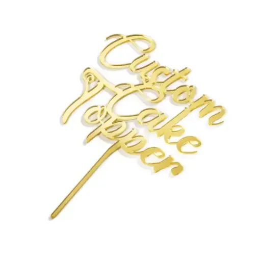 Custom Light Gold Acrylic Toper 15 cm 