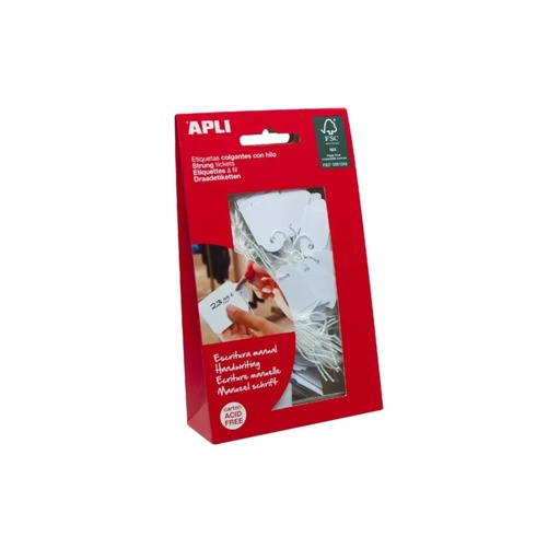 APLI, AGIPA Strung Tickets White 22x35 100PC NO.7011 