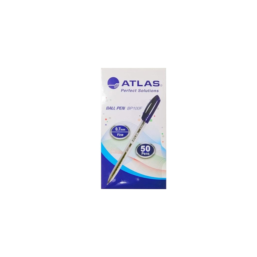 [AS-BP100F-BE/50P] قلم حبر جاف أطلس 0.7 مم فاين BX=50 أزرق