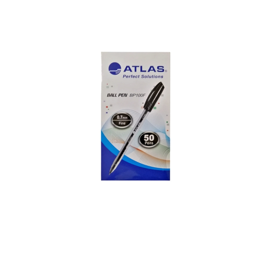 [AS-BP100F-BK/50P] Atlas Ball Pen 0.7mm Fine BX=50 Black