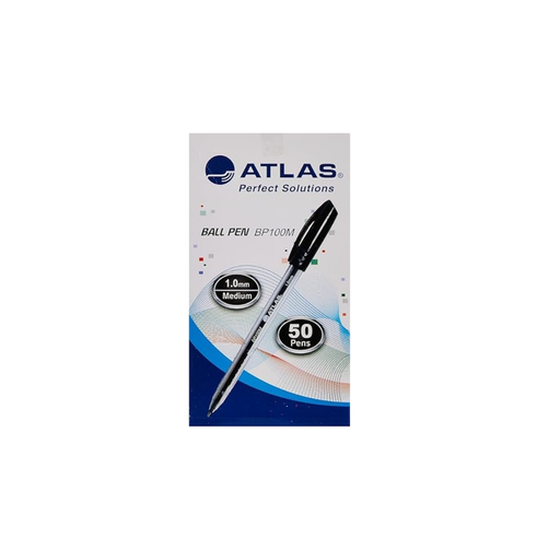 [AS-BP100M-BK/50P] Atlas Ball Pen 1.0mm Medium BX=50 Black