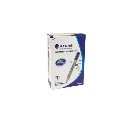 [AS-MP200-BE] Atlas Permanent Marker Chisel DZ=12EA Blue