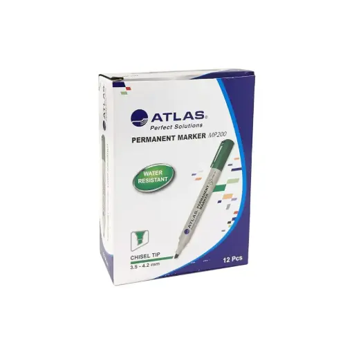 [AS-MP200-GN] Atlas Permanent Marker Chisel DZ=12EA GN