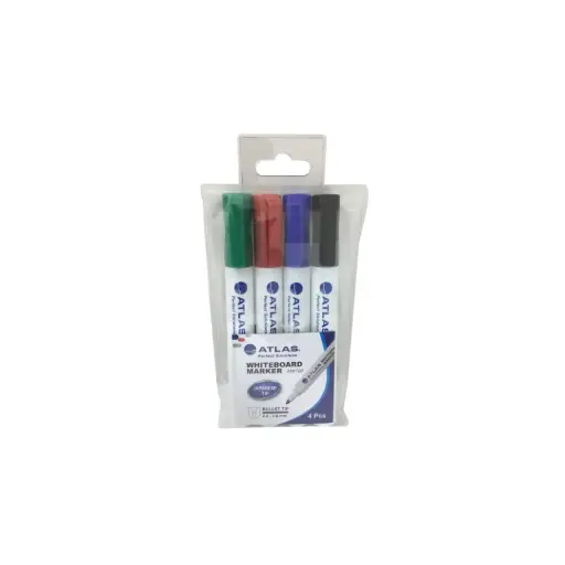[AS-MW100-04C] Atlas White Board Marker Bullet PAC=04EA