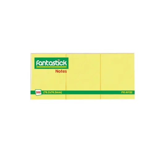 [FK-N152] Fantastick Stick Notes 1.5x2" Yellow (Pack=3pads)