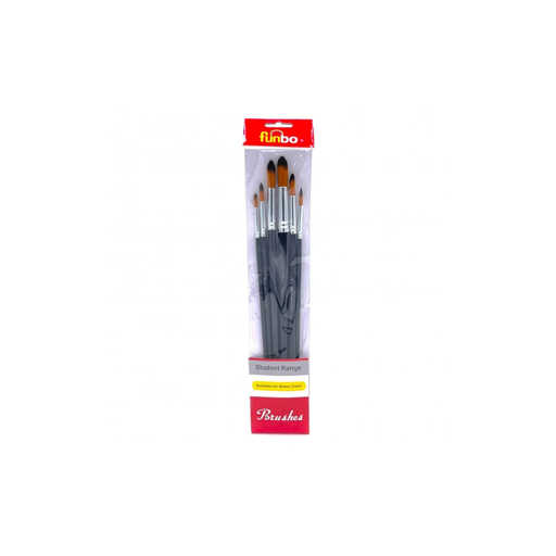 [FO-BR-MPL-RND-06] Funbo Painting Brush Mlt Prp Lng Round Set # 2,4,6,8,10,12