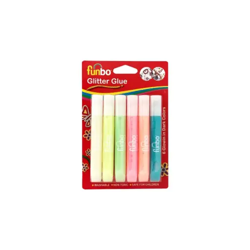 [FO-GG-06040] Funbo Glitter Glue glow in the dark 6color 13 grm. 