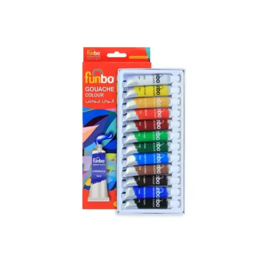 [FO-GOUACHE-1212] Funbo Gouache Paint Set 12 color 12ml Tubes