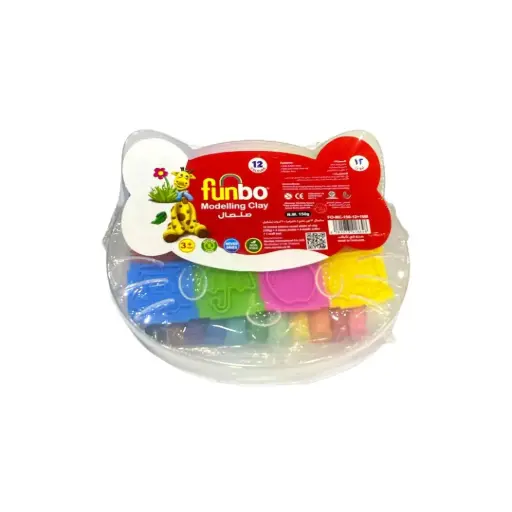 [FO-MC-150-12+10M] Funbo Modelling Clay 150g 12Colors Four 2D Moulds 1craft tool