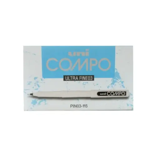 [MI-PIN115-BE] Mitsubishi Uni Compo 0.3mm Ultra Fine Black box=12