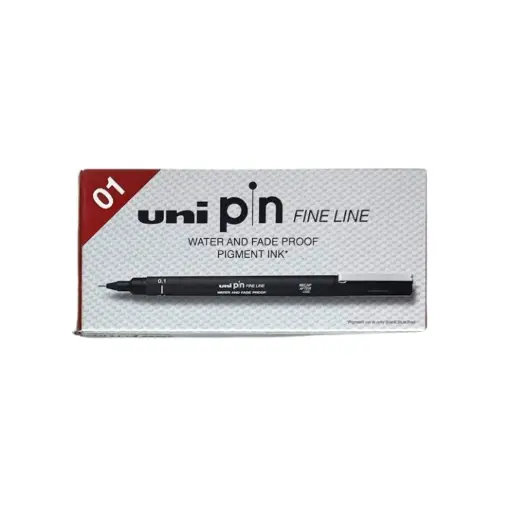 [MI-PIN200-01-BK] Mitsubishi Uni Pin Fine Line 0.1mm Black bx=12