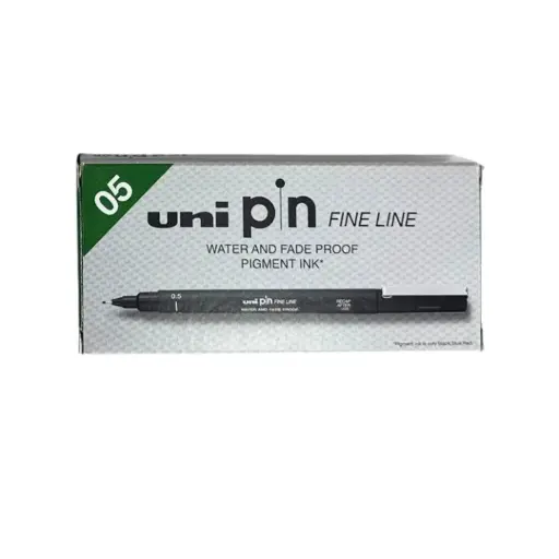 [MI-PIN200-05-BK] Mitsubishi Uni Pin Fine Line 0.5mm Black box=12