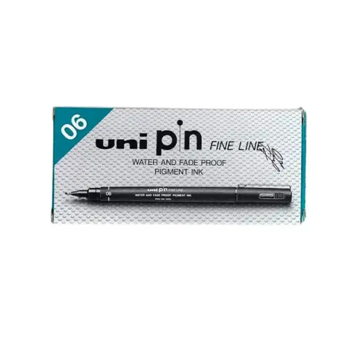 [MI-PIN200-06-BK] Mitsubishi Uni Pin Fine Line 0.6mm Black box=12