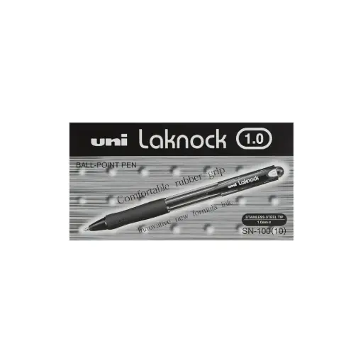 [MI-SN100M-BK] Mitsubishi Laknock Ballpoint Pen 1mm Black box=12