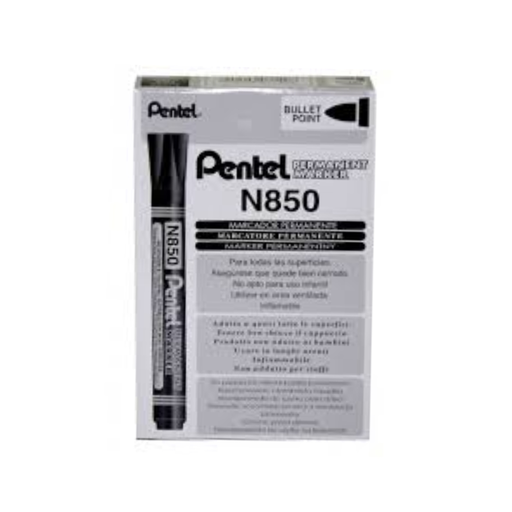 [PE-N850-A] Pentel N850 Permanent Marker, Bullet Point, Black ink, 1 pack of 12 markers