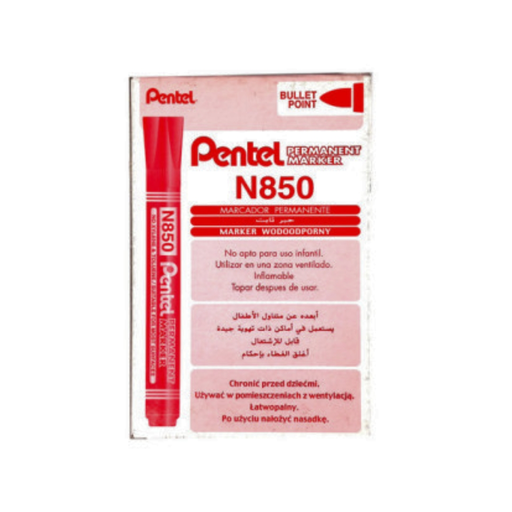 [PE-N850-B] Pentel N850 Permanent Marker, Bullet Point, Red ink, 1 pack of 12 markers