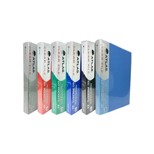 Atlas - Clear Pocket Assistant File A4 60 Pocket - Assorted 