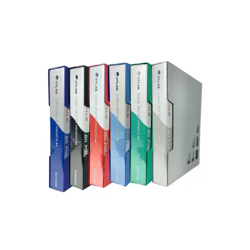 Atlas - Clear Pocket Assistant File A4 80 Pocket - Assorted 