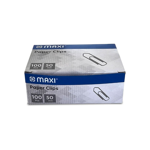 [MX-PC50] MAXI - 50MM BOAT SHAPE PAPER CLIP BOX OF 100PC SILVER