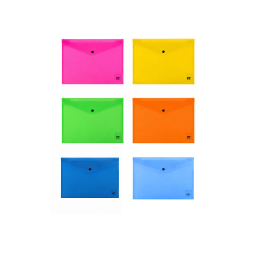 MP POLYPROPYLENE ENVELOPE FOLDER WITH BUTTON MULTI COLOR (PC005)
