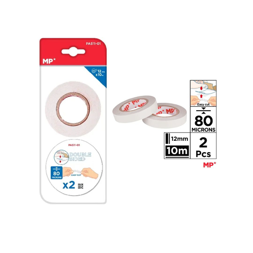 [PA511-01] MP DOUBLE SIDED ADHESIVE TAPE 80 MICRONS 12MM (10M) (PA511-01) (CARD)
