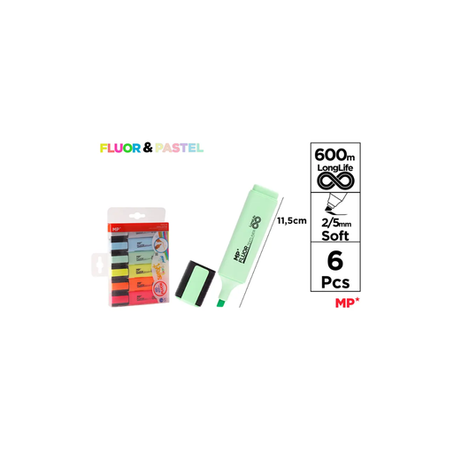 [PE534-06] MP MARKER TEXTLINER FLUOR COMPLET 6 UNITS (PE534-06)