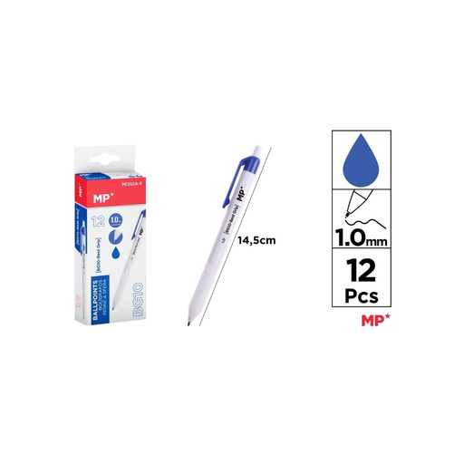 MP BEST GRIP BALLPOINT PEN 1.0 MM BLUE 12 PCS (PE252A-S) 